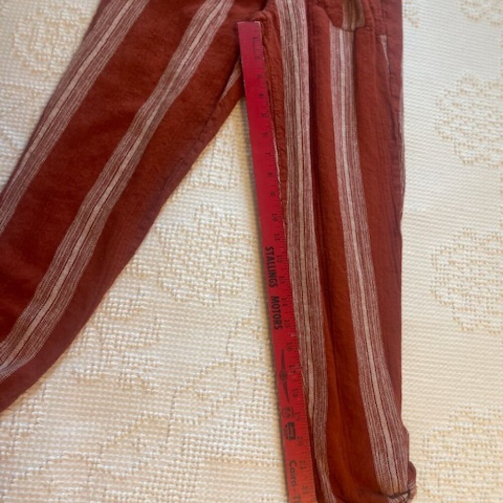Rewash Rust Red Striped Cropped Pants - Picture 6 of 9